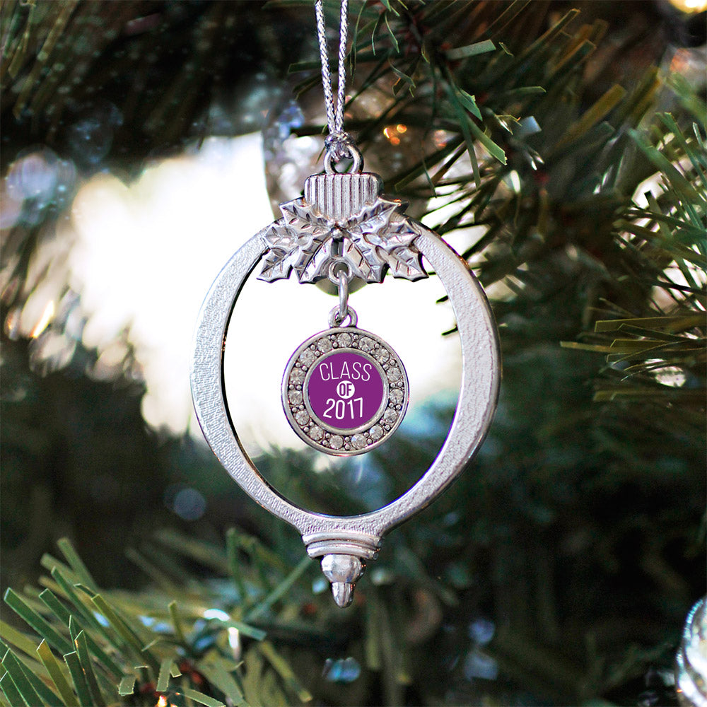 Purple Class of 2017 Circle Charm Christmas / Holiday Ornament