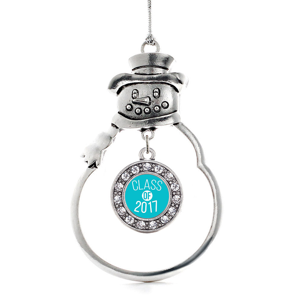 Teal Class of 2017 Circle Charm Christmas / Holiday Ornament