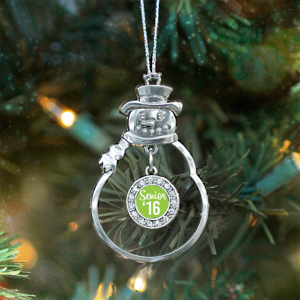 Lime Green Senior '16 Circle Charm Christmas / Holiday Ornament