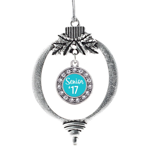 Teal Senior '17 Circle Charm Christmas / Holiday Ornament