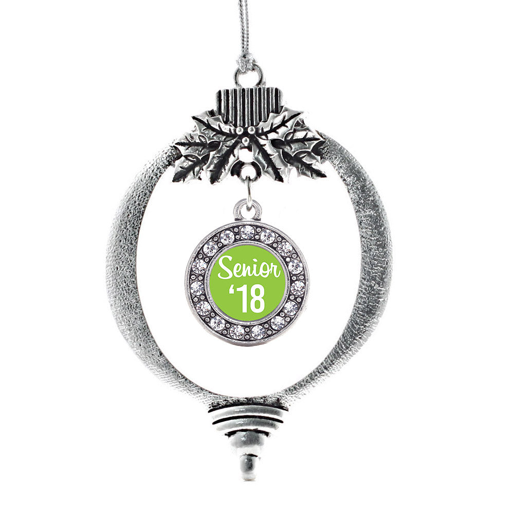 Lime Green Senior '18 Circle Charm Christmas / Holiday Ornament