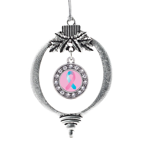 SIDS Awareness Ribbon Circle Charm Christmas / Holiday Ornament