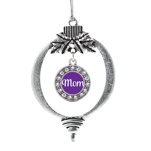 Mom Purple Circle Charm Christmas / Holiday Ornament