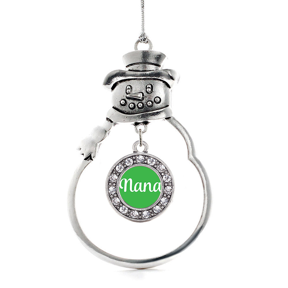 Nana Green Circle Charm Christmas / Holiday Ornament