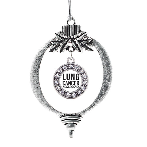 Lung Cancer Awareness Circle Charm Christmas / Holiday Ornament