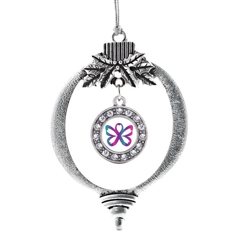 Thyroid Butterfly Circle Charm Christmas / Holiday Ornament
