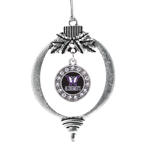 Alzheimers Awareness Circle Charm Christmas / Holiday Ornament