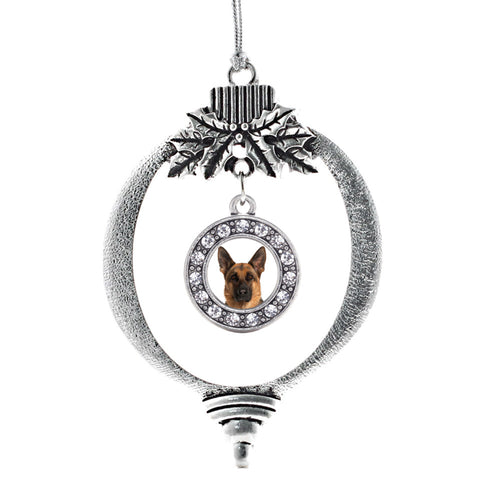 German Shepherd Face Circle Charm Christmas / Holiday Ornament