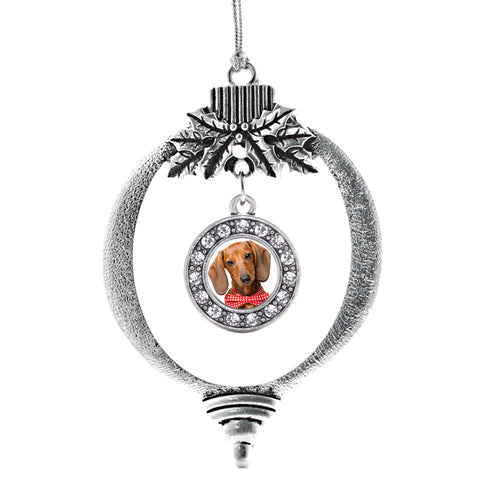 Dachshund Face Circle Charm Christmas / Holiday Ornament