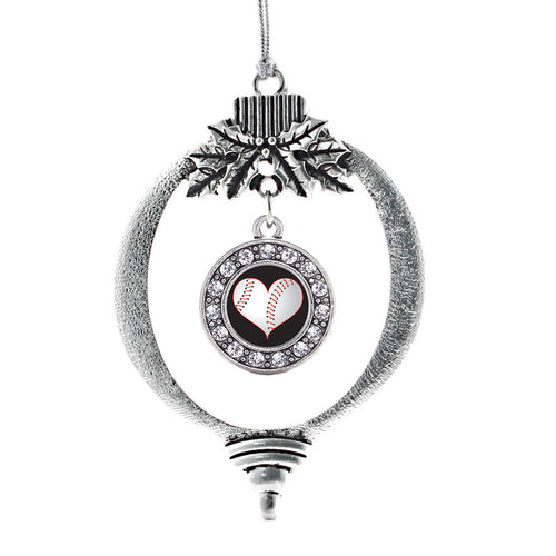 Heart Of A Baseball Player Square Charm Christmas / Holiday Ornament