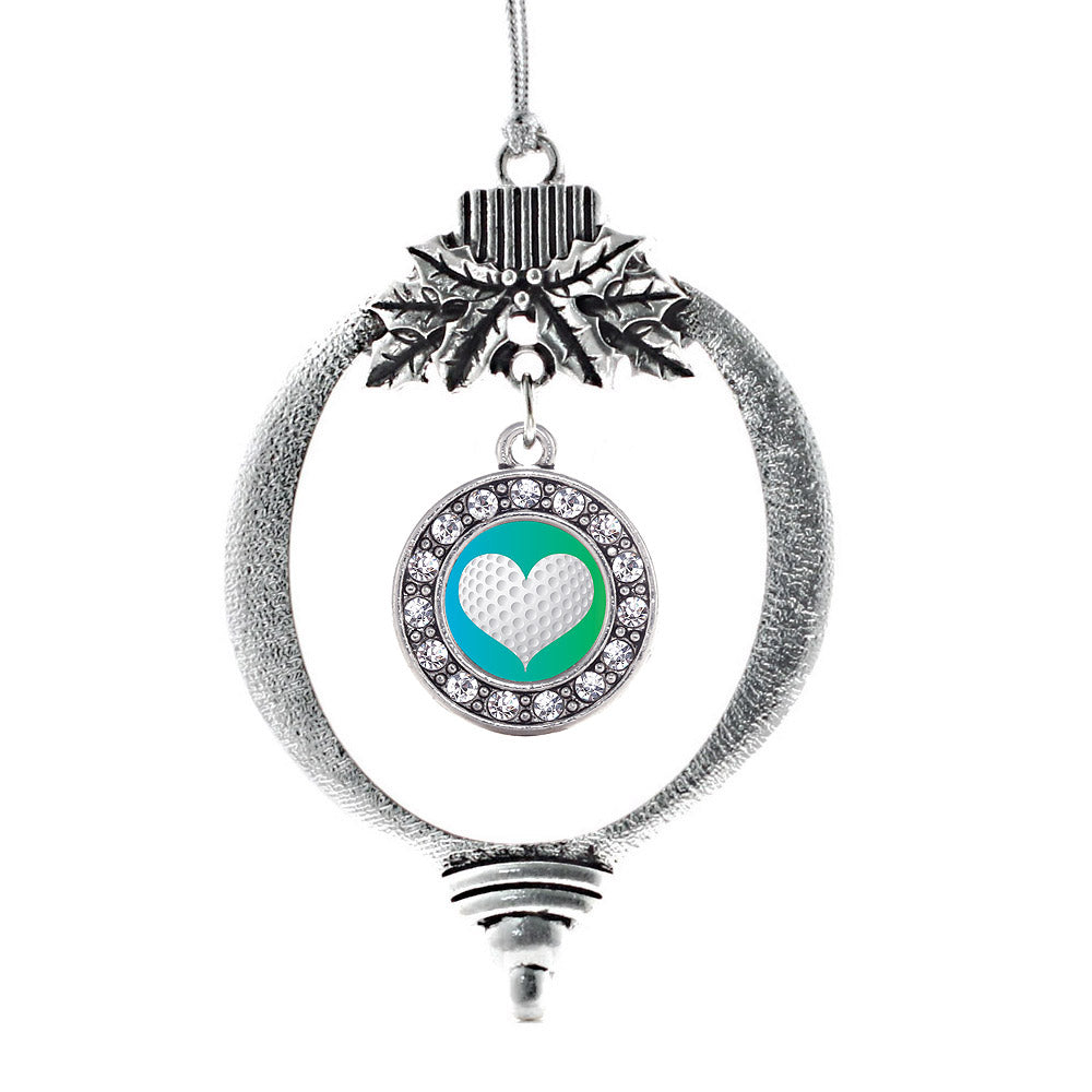 Heart of a Golfer Circle Charm Christmas / Holiday Ornament