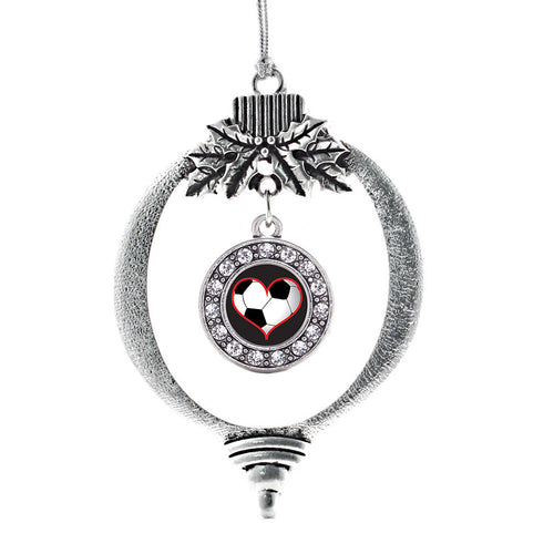 Heart of a Soccer Player Circle Charm Christmas / Holiday Ornament