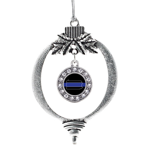 Pennsylvania Thin Blue Line Circle Charm Christmas / Holiday Ornament