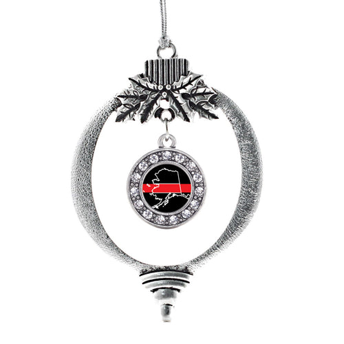 Alaska Thin Red Line Circle Charm Christmas / Holiday Ornament