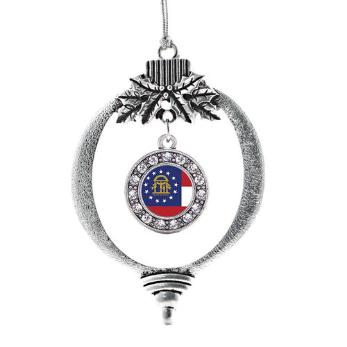 Georgia Flag Circle Charm Christmas / Holiday Ornament