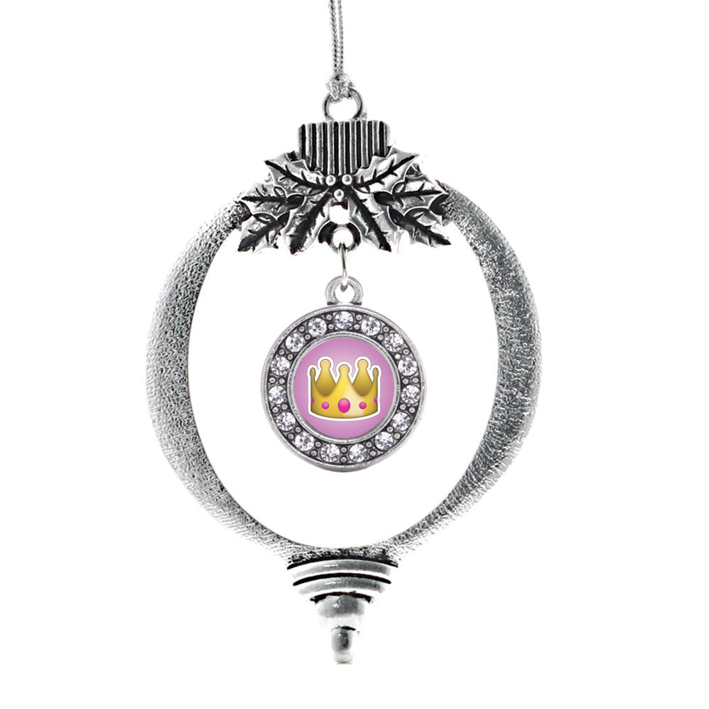 Crown Emoji Circle Charm Christmas / Holiday Ornament