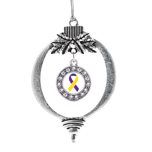 Bladder Cancer Awareness Circle Charm Christmas / Holiday Ornament