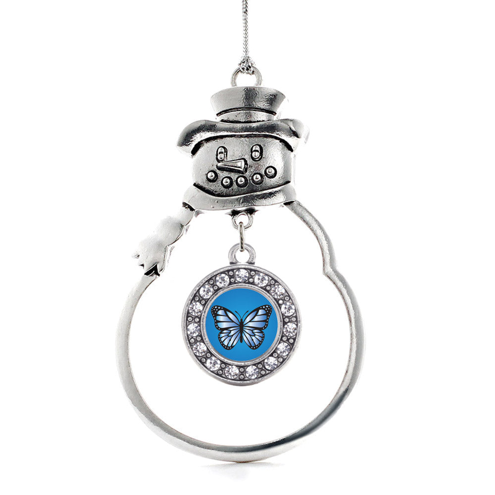 Azure Butterfly Circle Charm Christmas / Holiday Ornament