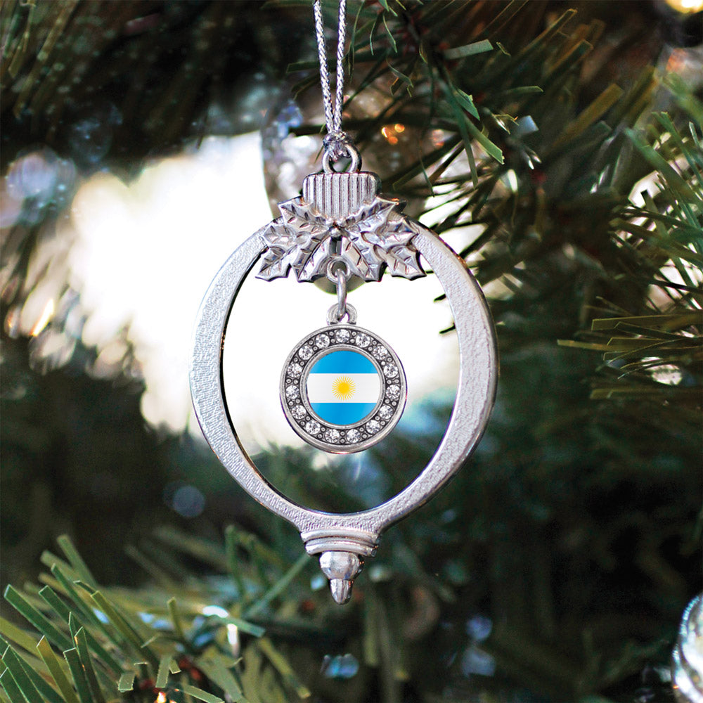 Argentina Flag Circle Charm Christmas / Holiday Ornament