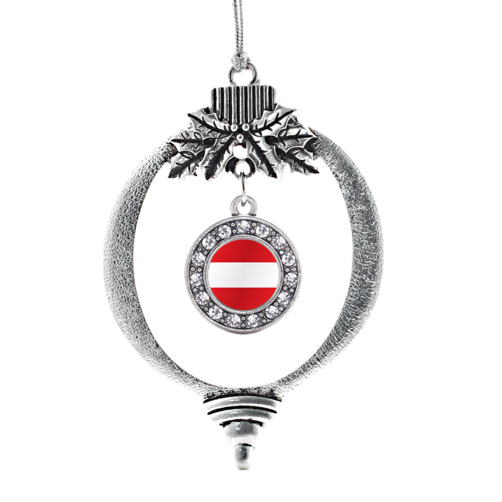 Austria Flag Circle Charm Christmas / Holiday Ornament