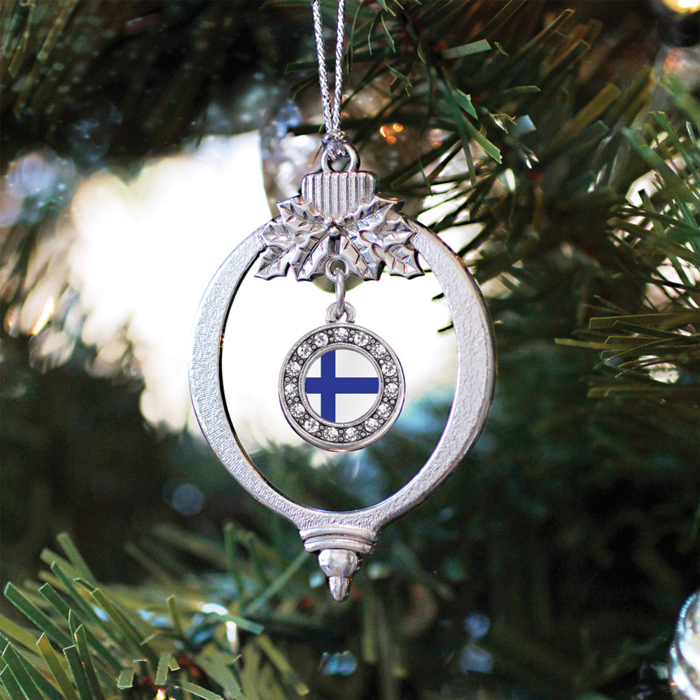 Finland Flag Circle Charm Christmas / Holiday Ornament