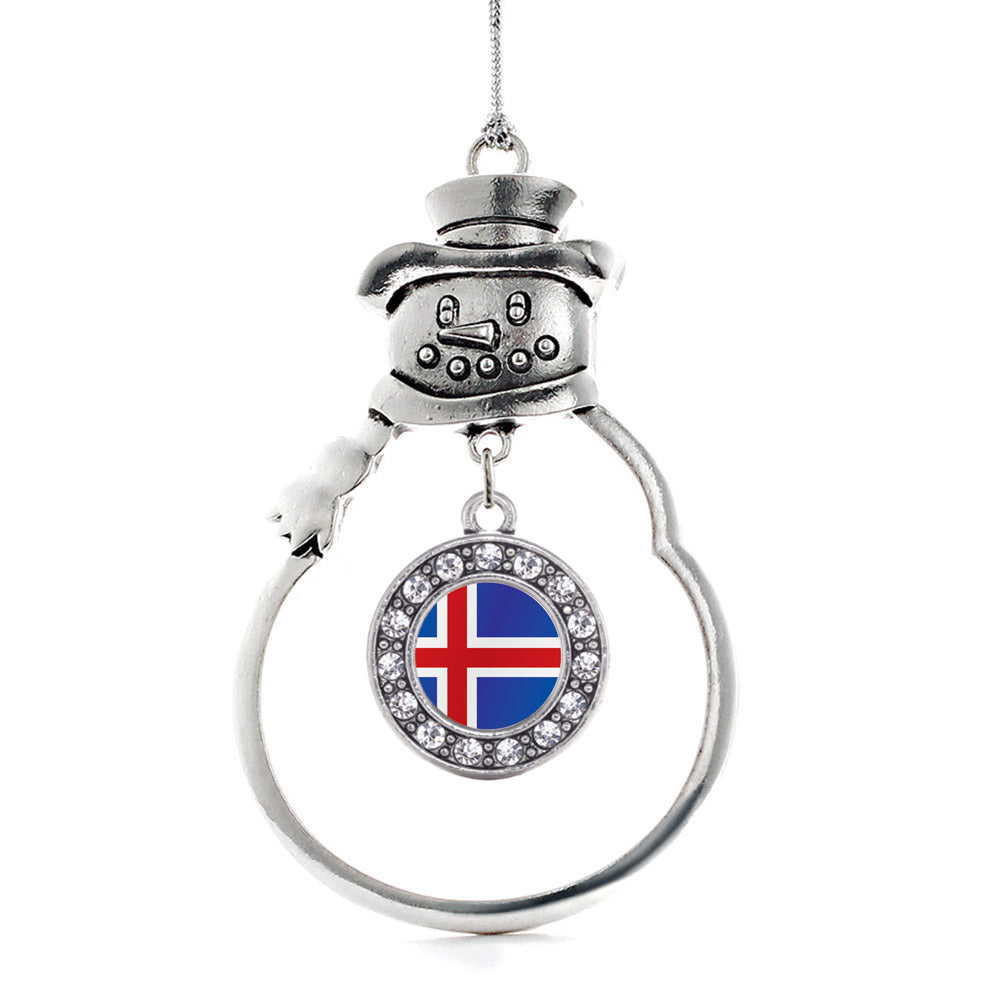 Iceland Flag Circle Charm Christmas / Holiday Ornament
