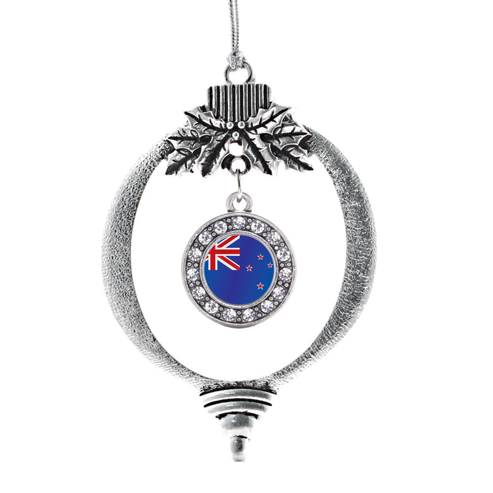 New Zealand Flag Circle Charm Christmas / Holiday Ornament
