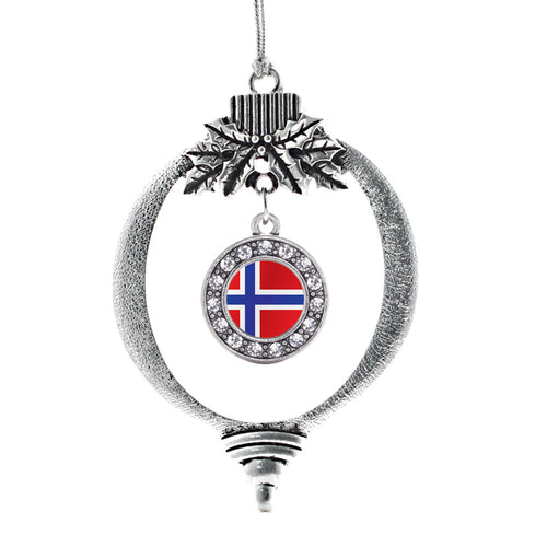 Norway Flag Circle Charm Christmas / Holiday Ornament
