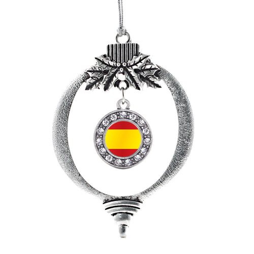 Spain Flag Circle Charm Christmas / Holiday Ornament