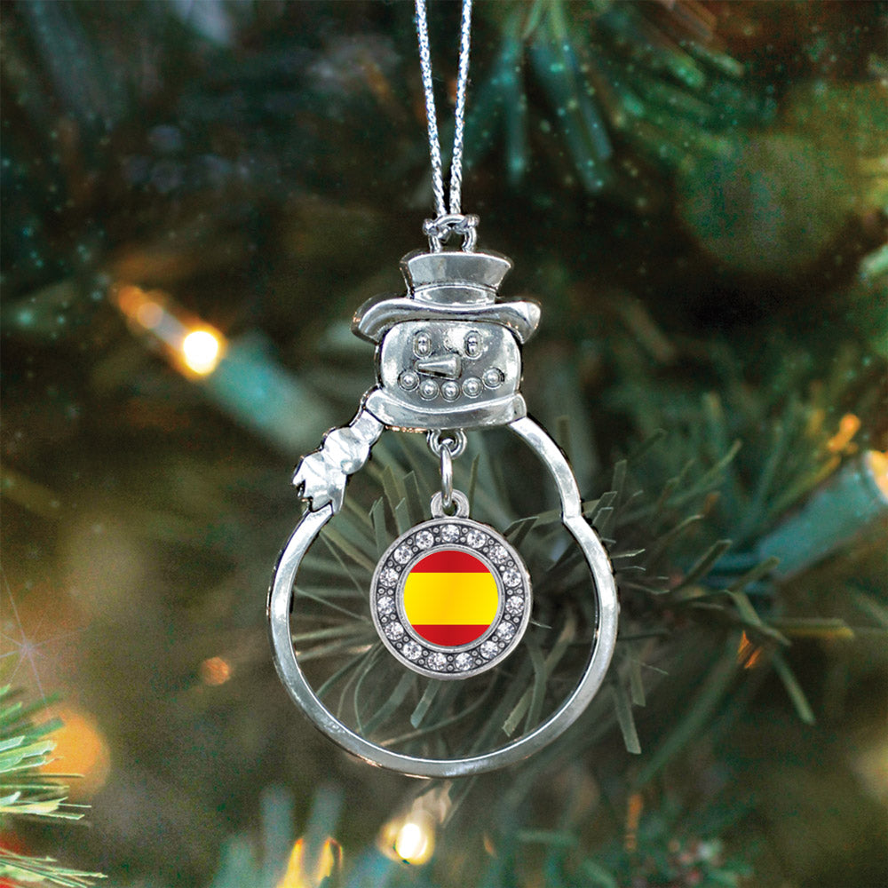 Spain Flag Circle Charm Christmas / Holiday Ornament
