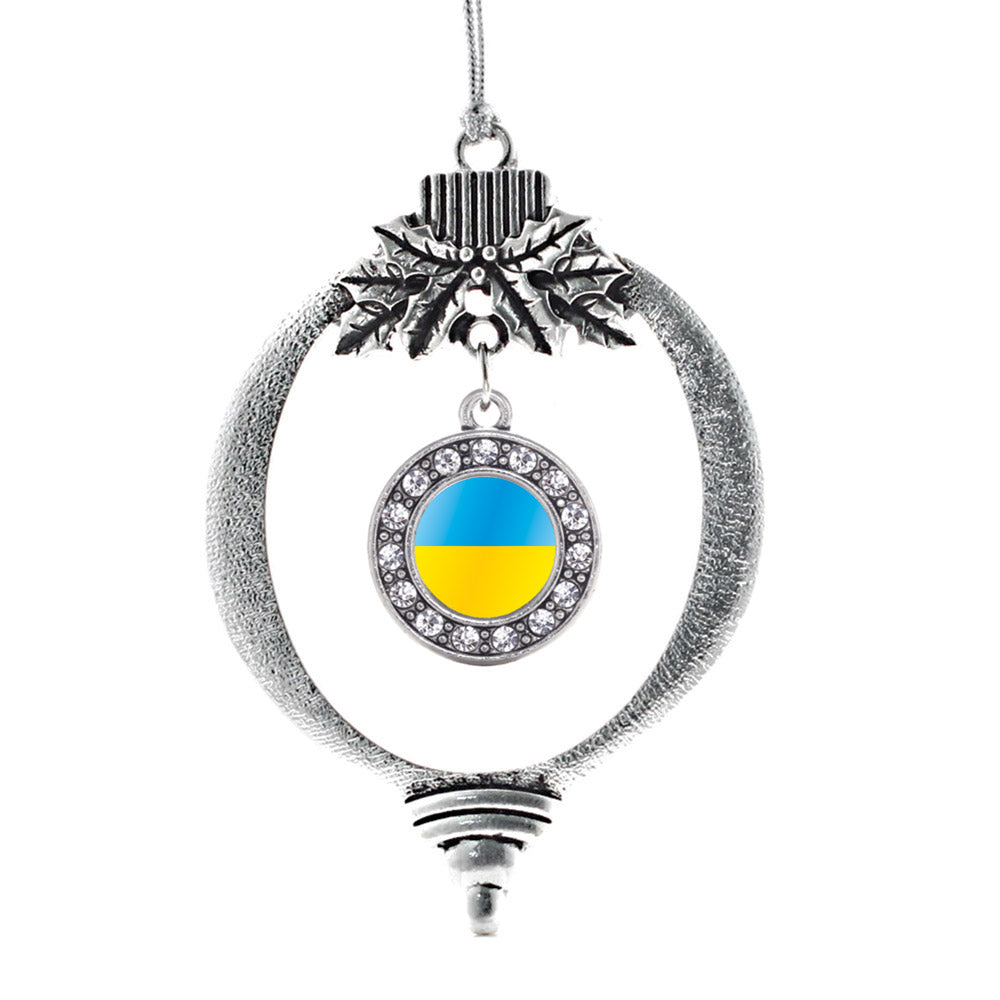 Ukraine Flag Circle Charm Christmas / Holiday Ornament