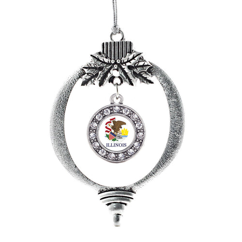 Illinois Flag Circle Charm Christmas / Holiday Ornament
