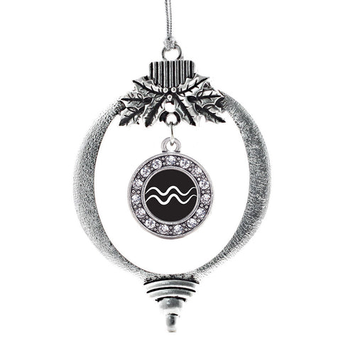 Aquarius Zodiac Circle Charm Christmas / Holiday Ornament