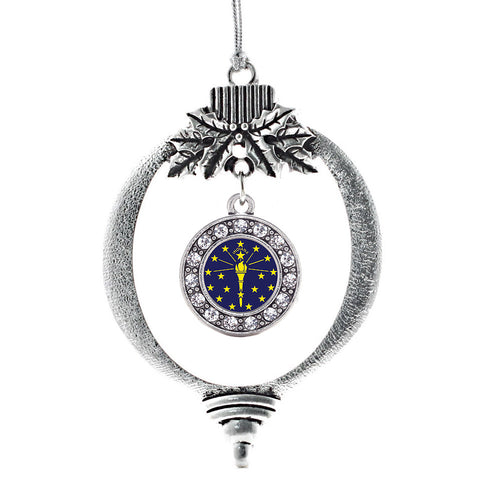 Indiana Flag Circle Charm Christmas / Holiday Ornament