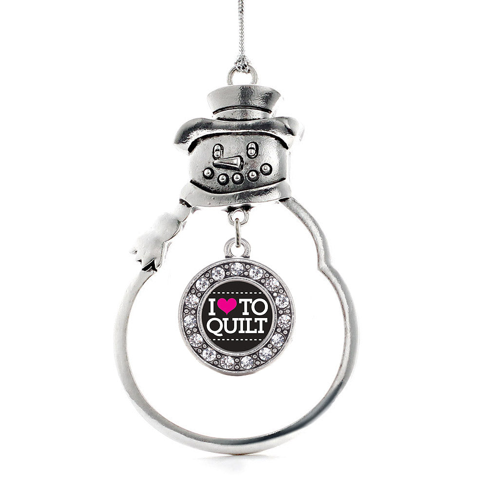 I Love to Quilt Circle Charm Christmas / Holiday Ornament