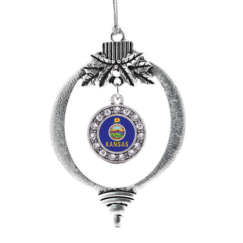 Kansas Flag Circle Charm Christmas / Holiday Ornament