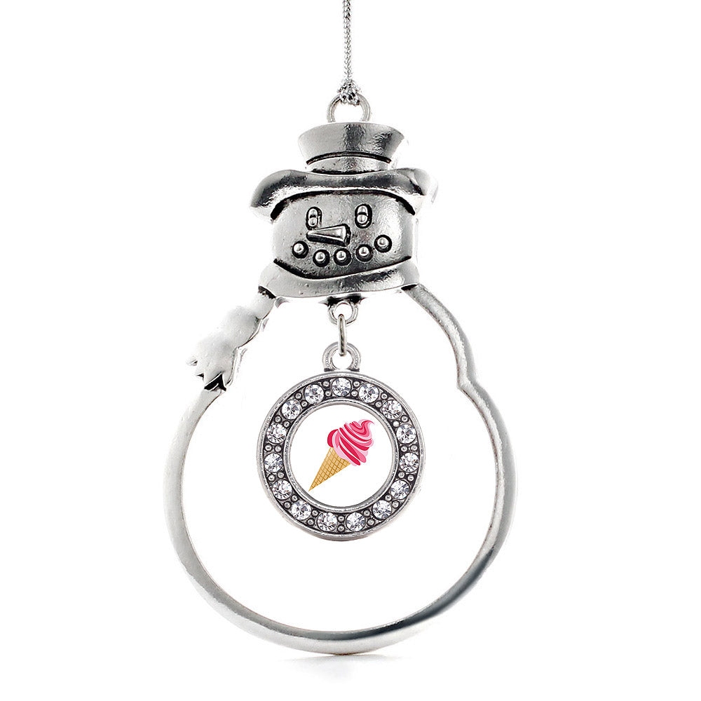 Ice Cream Cone Lovers Circle Charm Christmas / Holiday Ornament