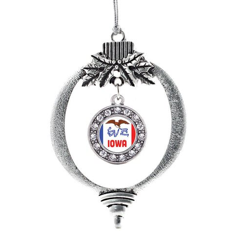 Iowa Flag Circle Charm Christmas / Holiday Ornament