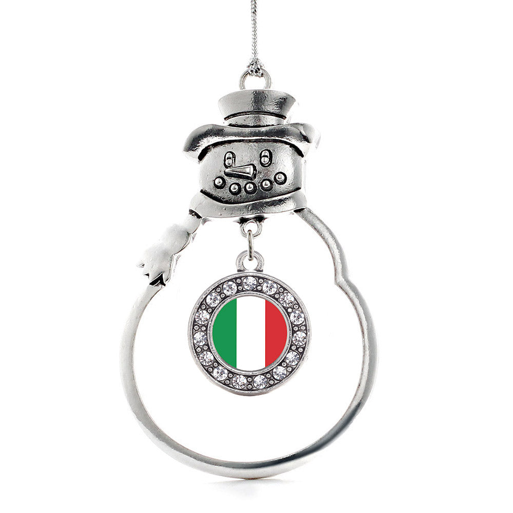 Italian Flag Circle Charm Christmas / Holiday Ornament