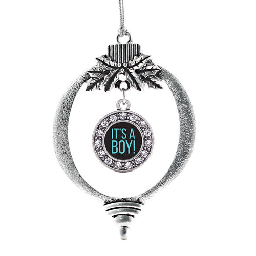 It's a Boy Circle Charm Christmas / Holiday Ornament