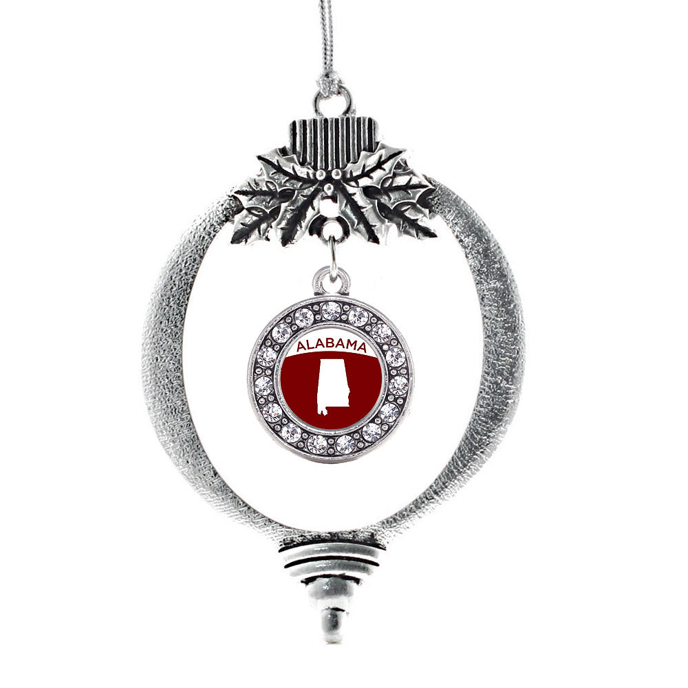 Alabama Outline Circle Charm Christmas / Holiday Ornament