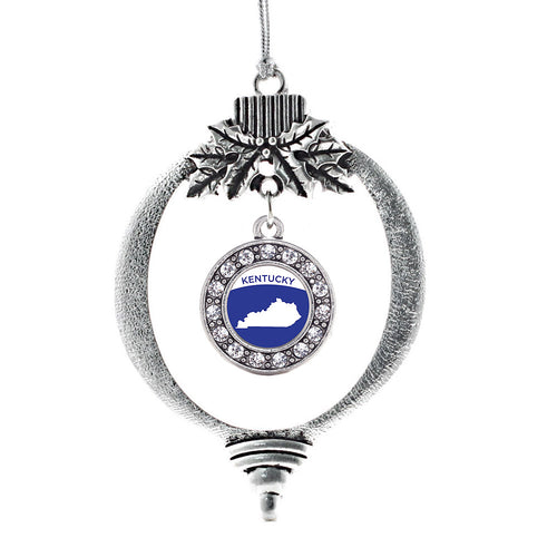 Kentucky Outline Circle Charm Christmas / Holiday Ornament