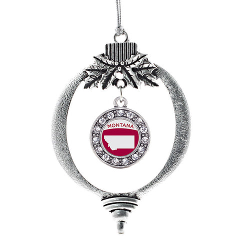 Montana Outline Circle Charm Christmas / Holiday Ornament