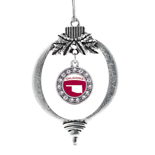 Oklahoma Outline Circle Charm Christmas / Holiday Ornament