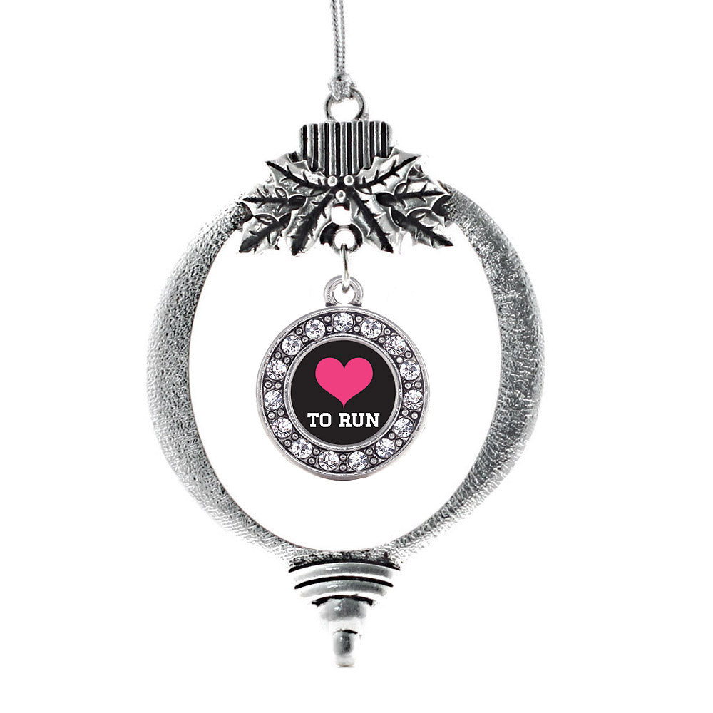 Love to Run Circle Charm Christmas / Holiday Ornament