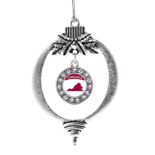 Virginia Outline Circle Charm Christmas / Holiday Ornament