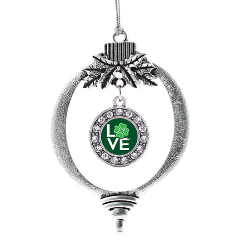 Lucky Clover of Love Circle Charm Christmas / Holiday Ornament