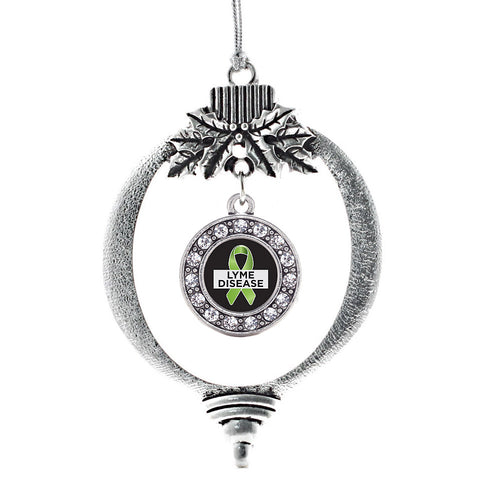 Lyme Disease Support and Awareness Circle Charm Christmas / Holiday Ornament