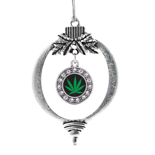 Marijuana Leaf Circle Charm Christmas / Holiday Ornament