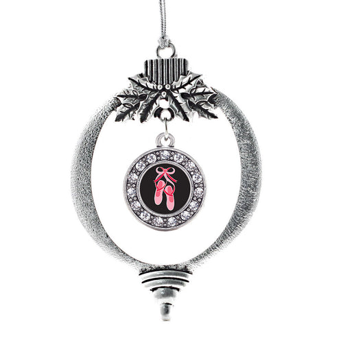Ballerina Slippers Circle Charm Christmas / Holiday Ornament